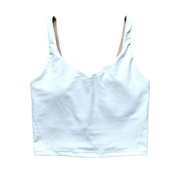 🆕Old Navy Active White PowerSoft Longline Sports Bra Tank Tops - Picture 2 of 7